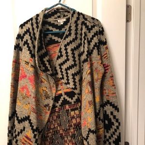 EUC Aztec open drape cardigan